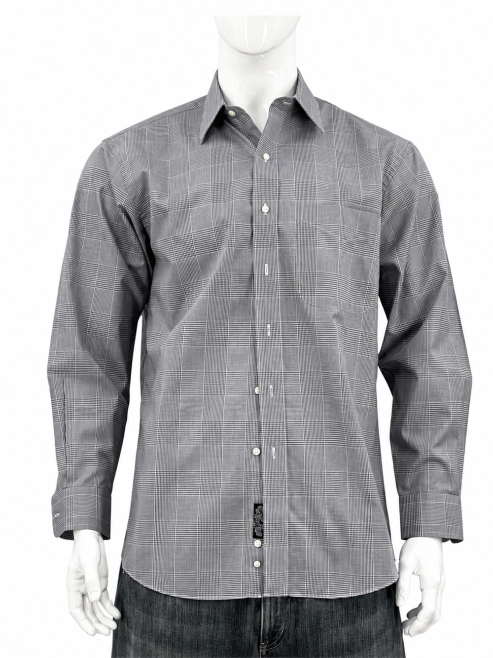 Jos. A. Bank Traveler Collection Gray Plaid Button Down Shirt